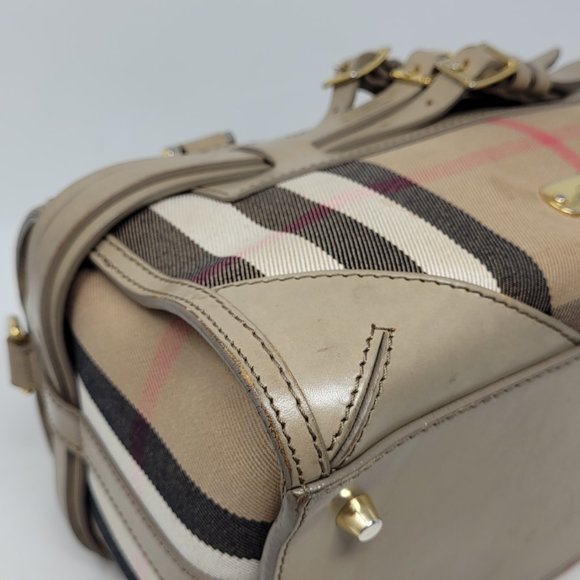 BURBERRY Beige Bridle House Check Handbag - Picture 16 of 16